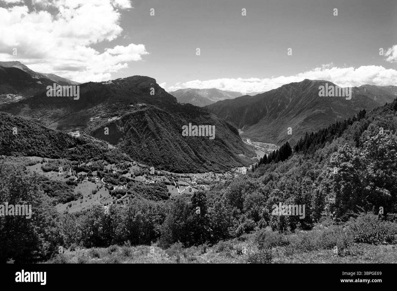 Hills in french countryside Black and White Stock Photos & Images - Alamy