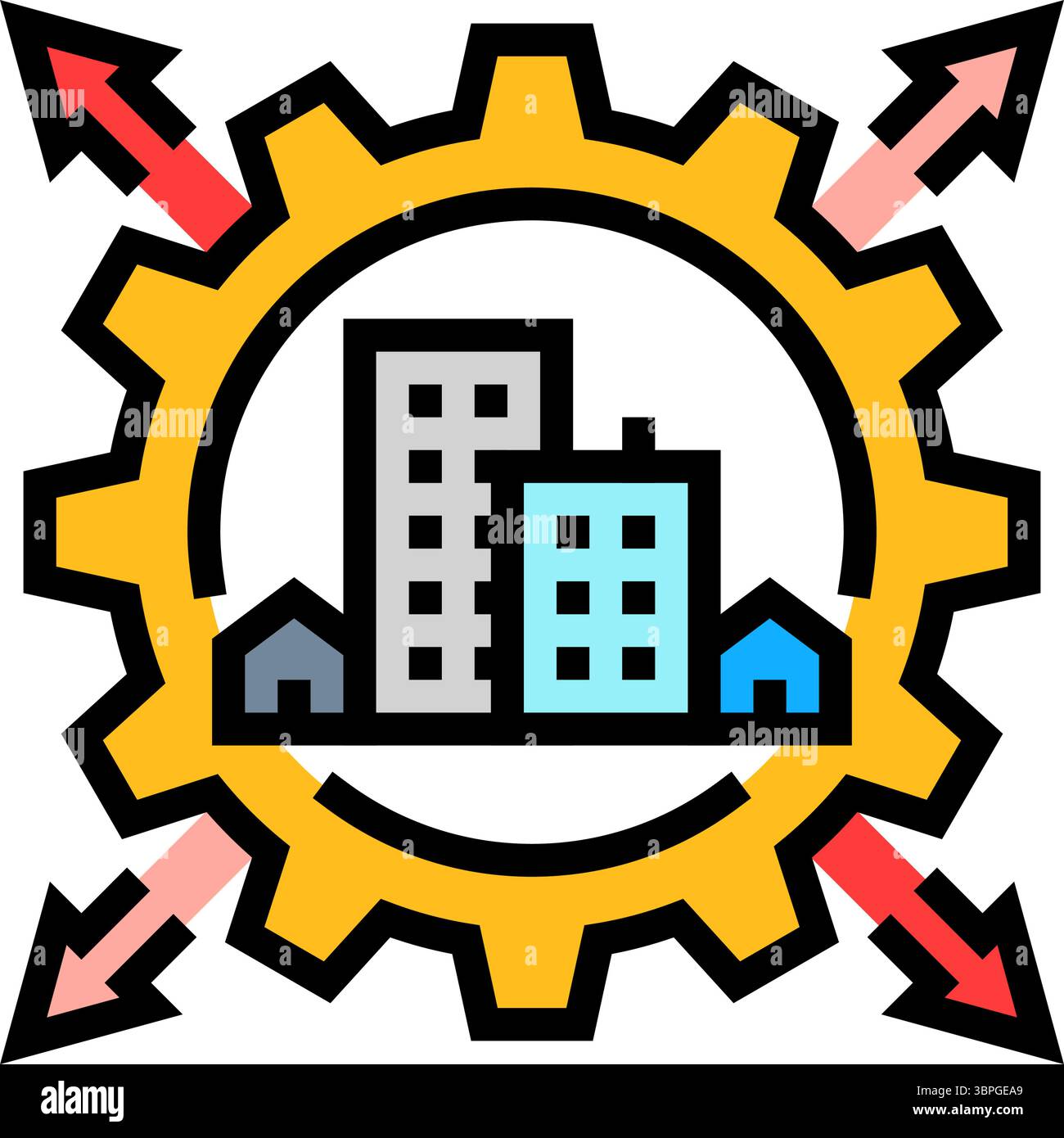 infrastructure expansion color icon vector illustration Stock Vector ...