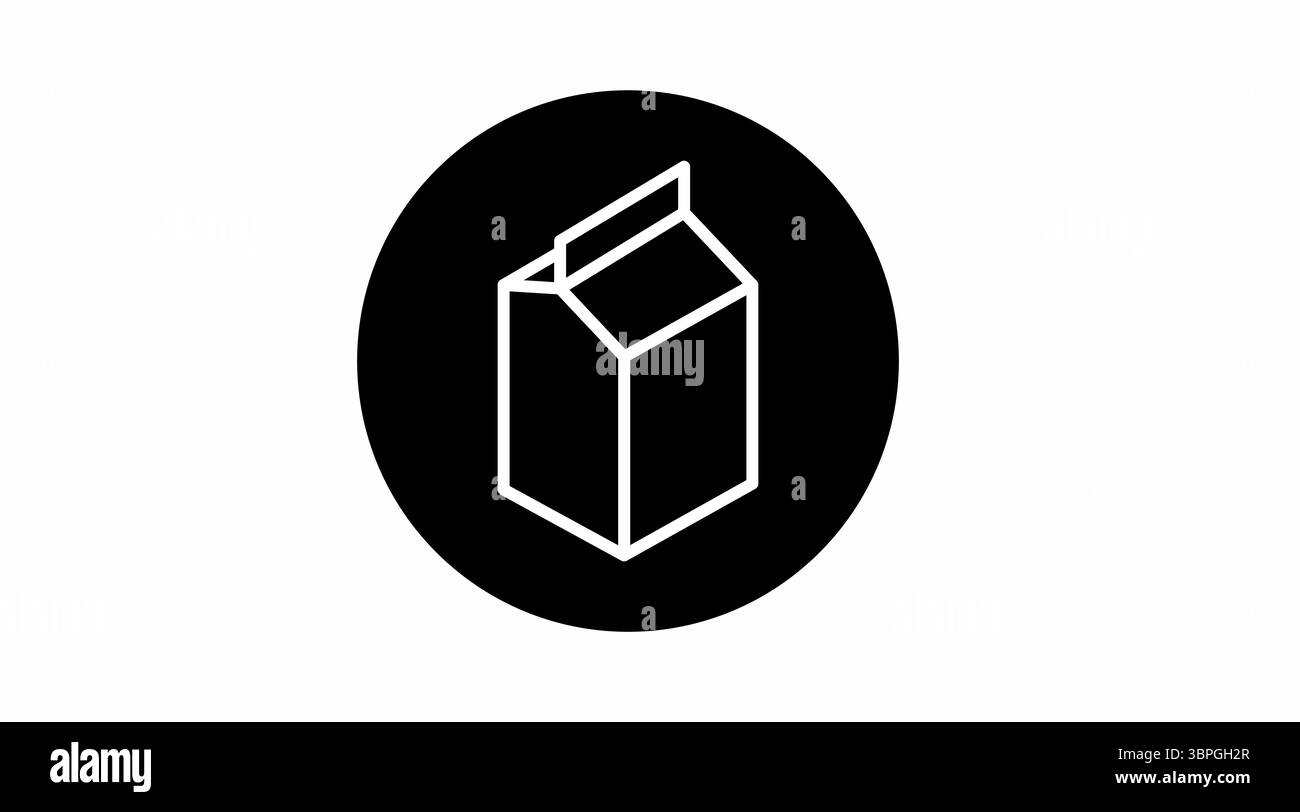 Milk Box Icon. Vector isolated editable black and white simple ...
