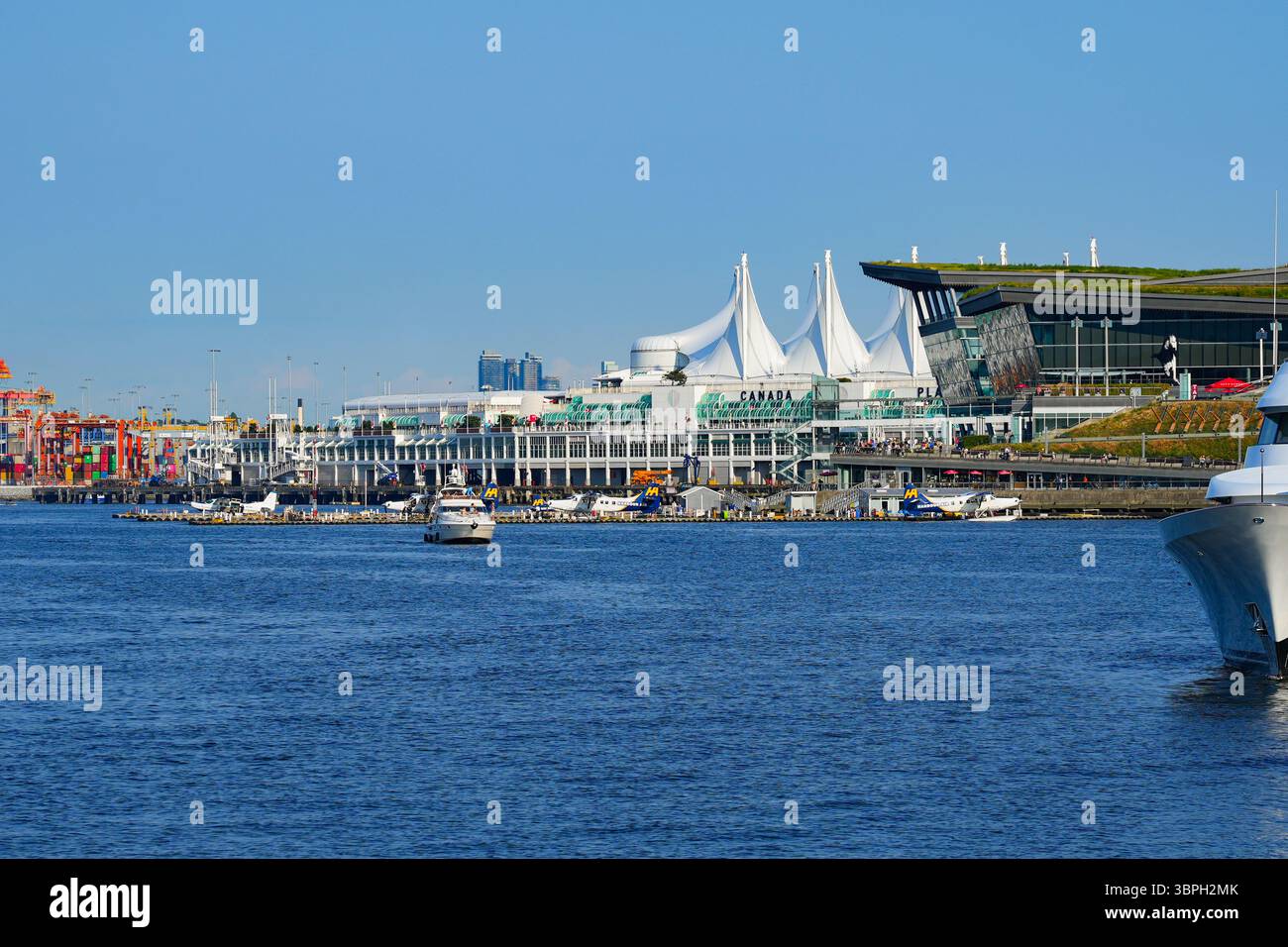 Canada Place, a Convention Centre and Cruise Ship Terminal on the Burrard Inlet in Downtown Vancouver, British Columbia, Canada Stock Photo