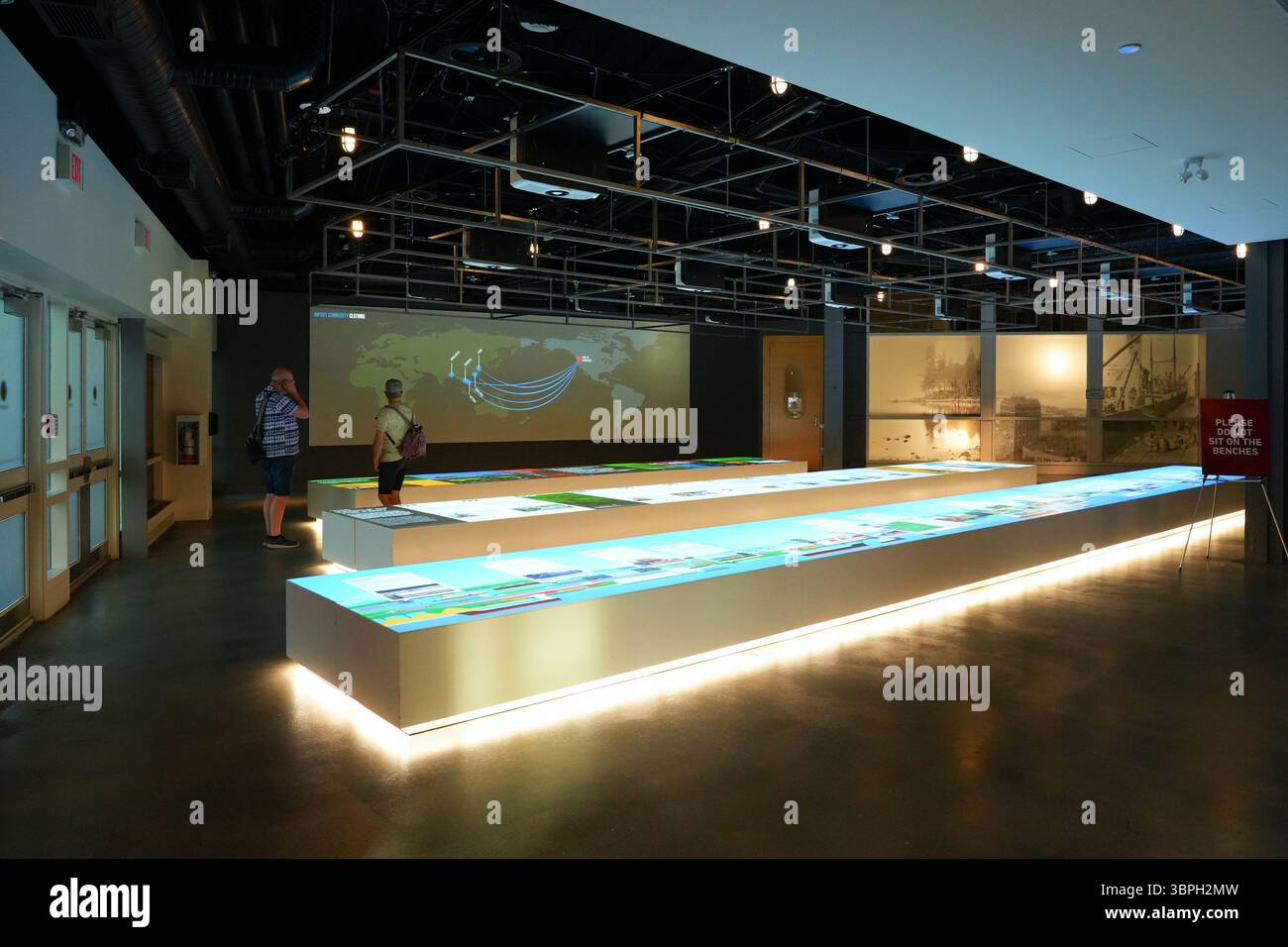 Interactive exhibit in Canada Place, a Convention Centre and Cruise Ship Terminal on the Burrard Inlet in Downtown Vancouver, British Columbia, Canada Stock Photo