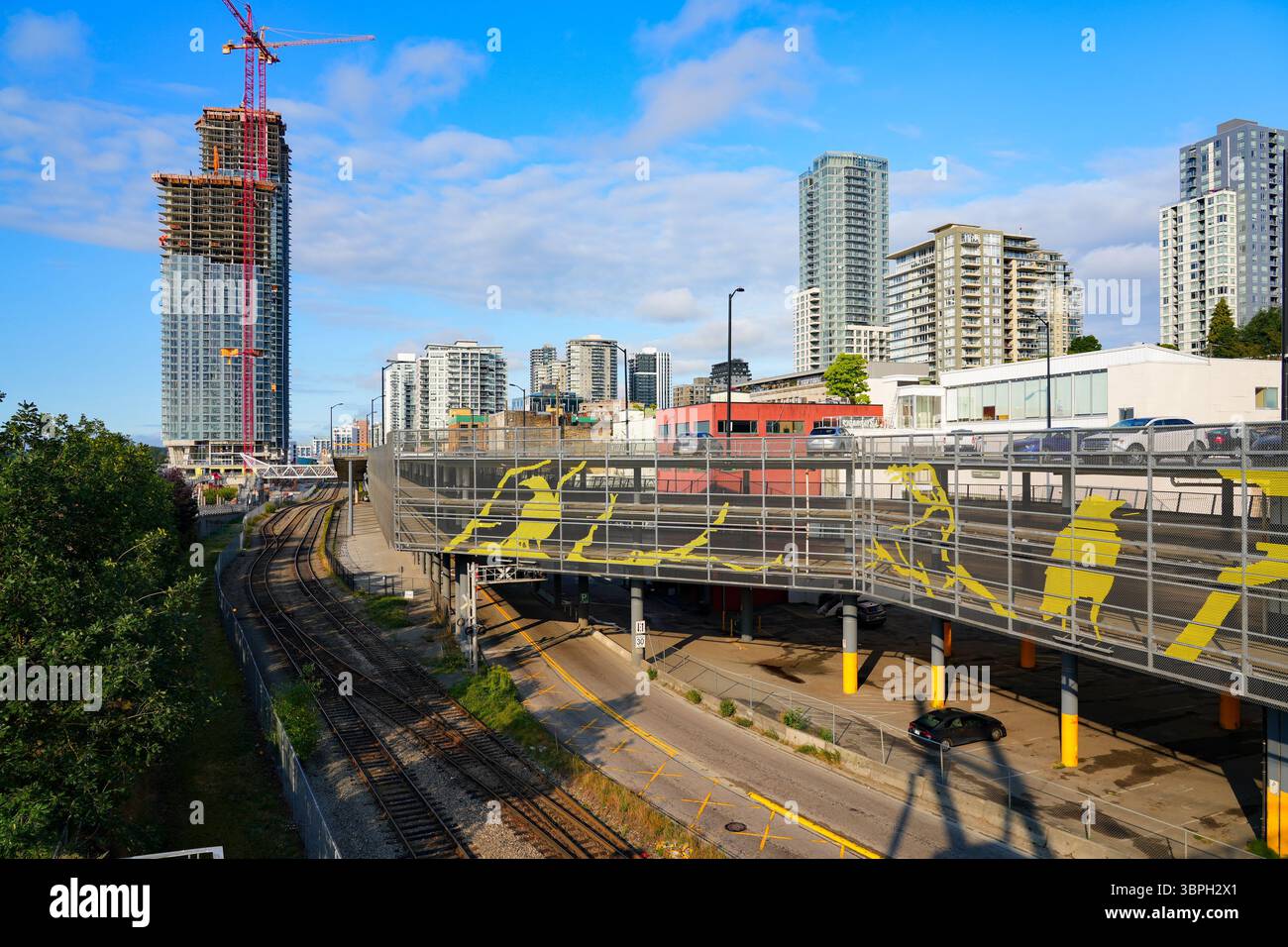 Pier Park Downtown Parkade in New Westminster in the Greater Vancouver metropolitan area, British Columbia, Canada Stock Photo