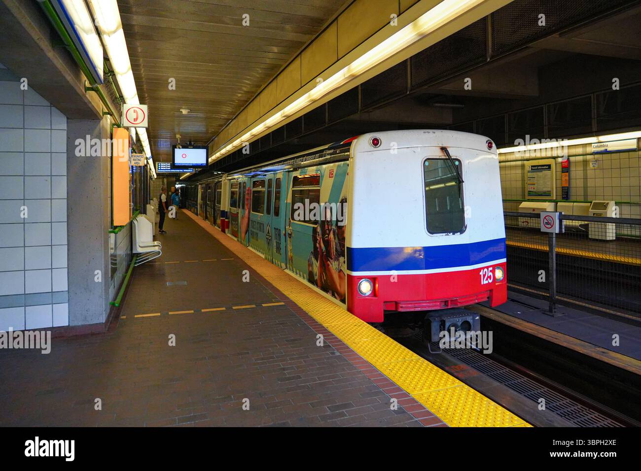 First generation train of the SkyTrain, a medium-capacity rapid transit ...