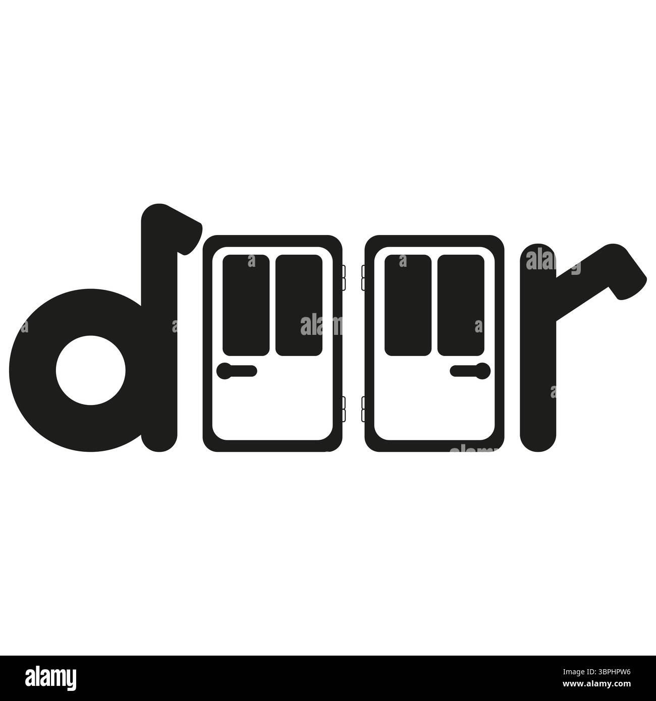 Door word concept. Doors replace letters. Bold typographic idea. Home ...