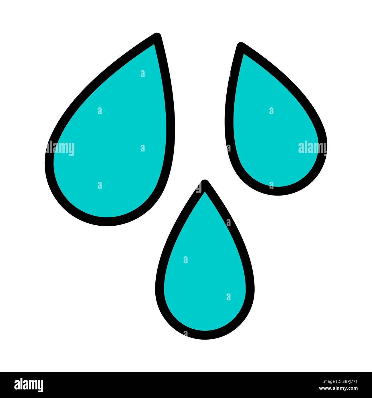 three light blue water drops vector illustration Stock Vector