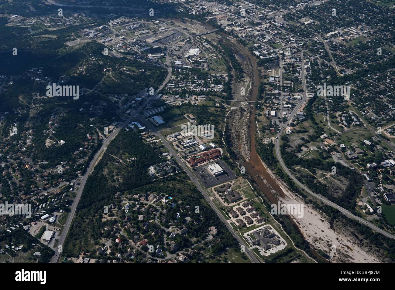 Water runs through the Guadalupe River on Tuesday July 8 2025 in Water runs through the Guadalupe River on Tuesday July 8 2025 in
