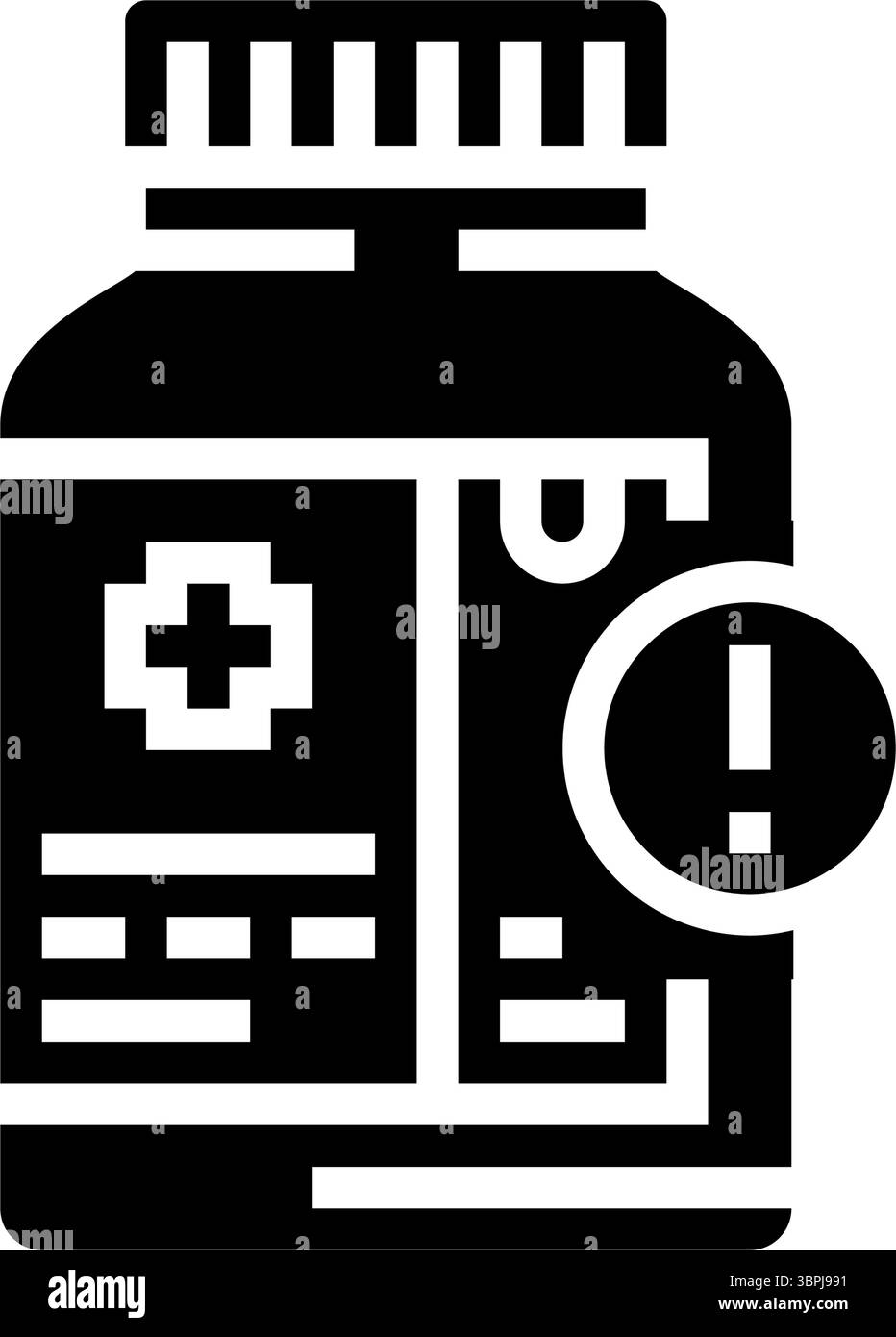 health warning label drugs glyph icon vector illustration Stock Vector ...