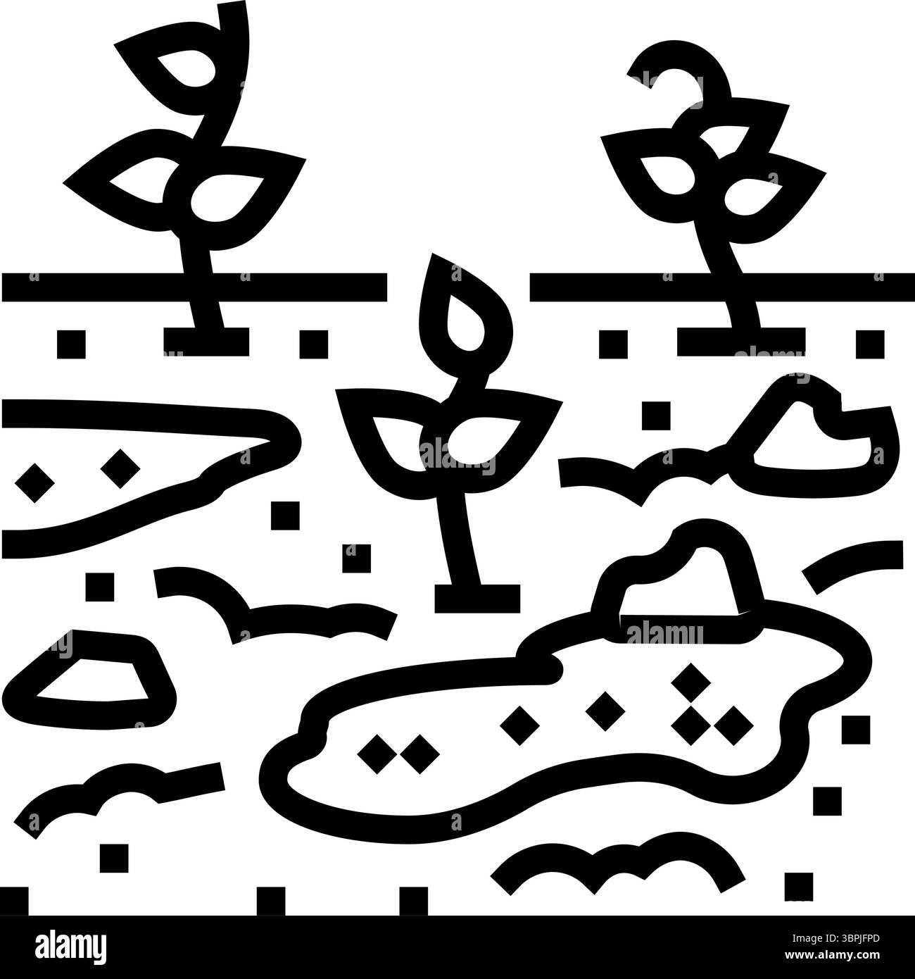 contaminated crops line icon vector illustration Stock Vector Image ...