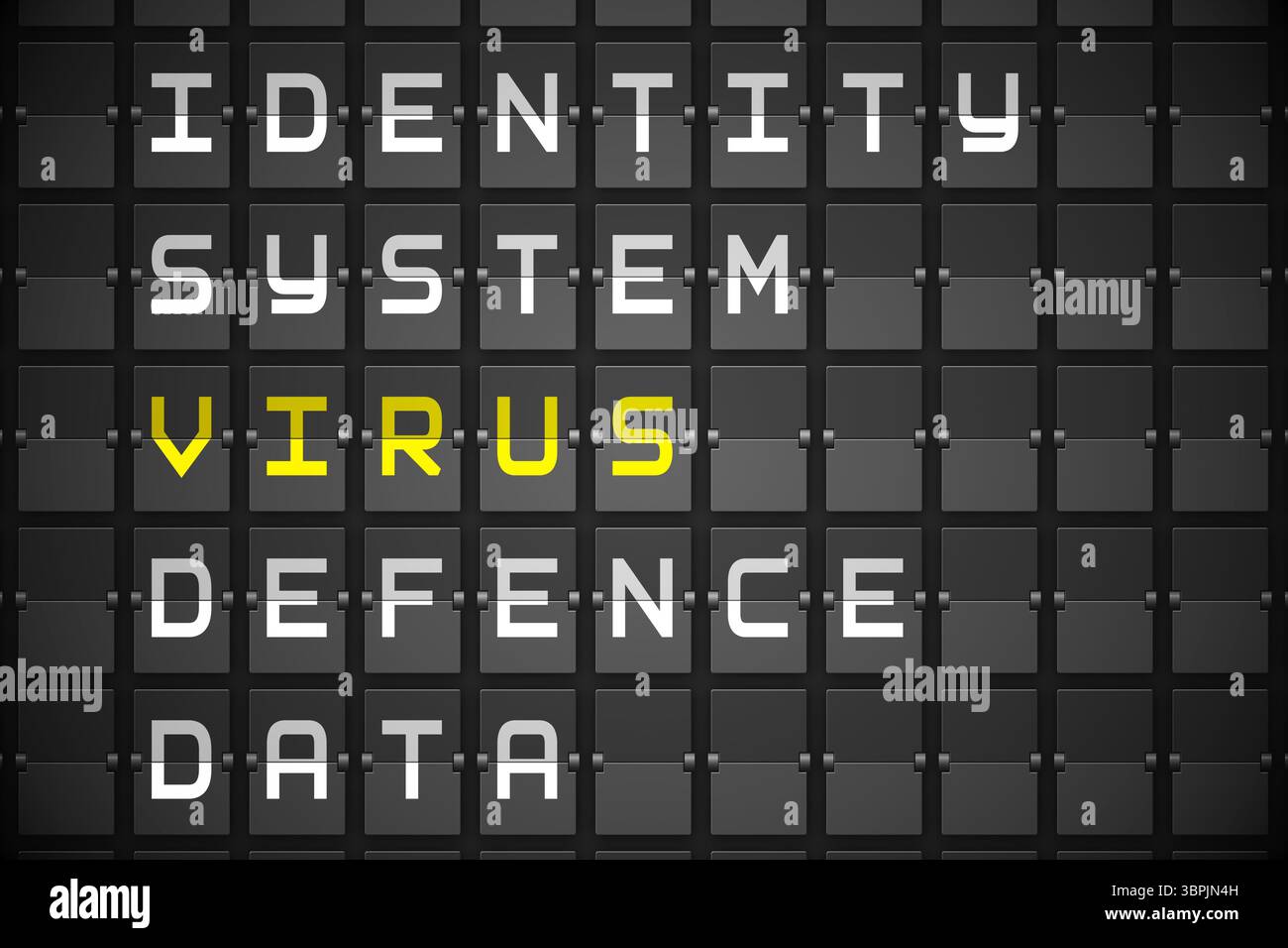Virus buzzwords on black mechanical board Stock Photo