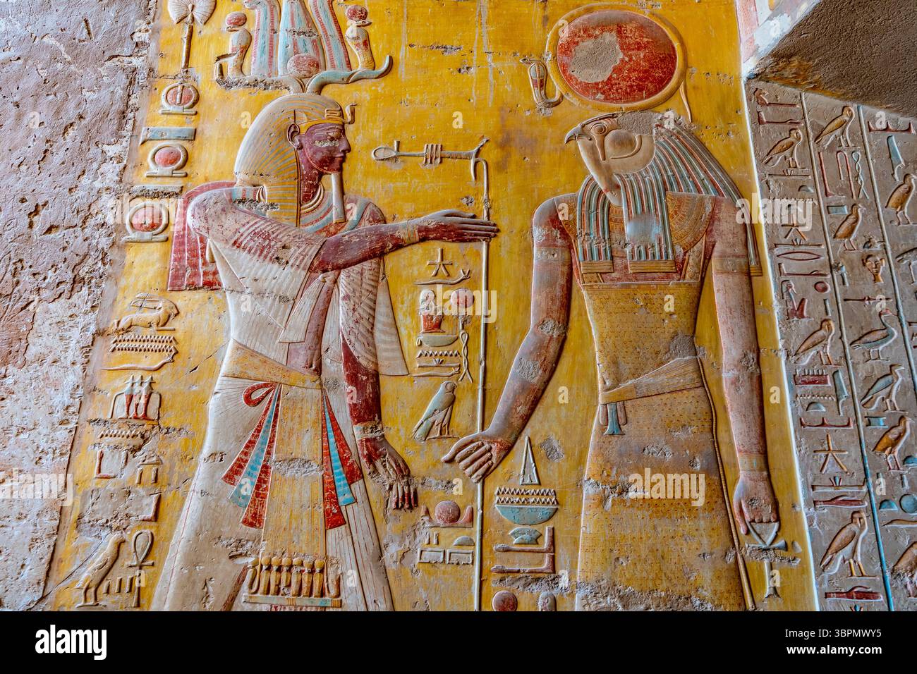 The God Ramsas Relief depicting Ramses II, father of Merenptah, offering incense and ...