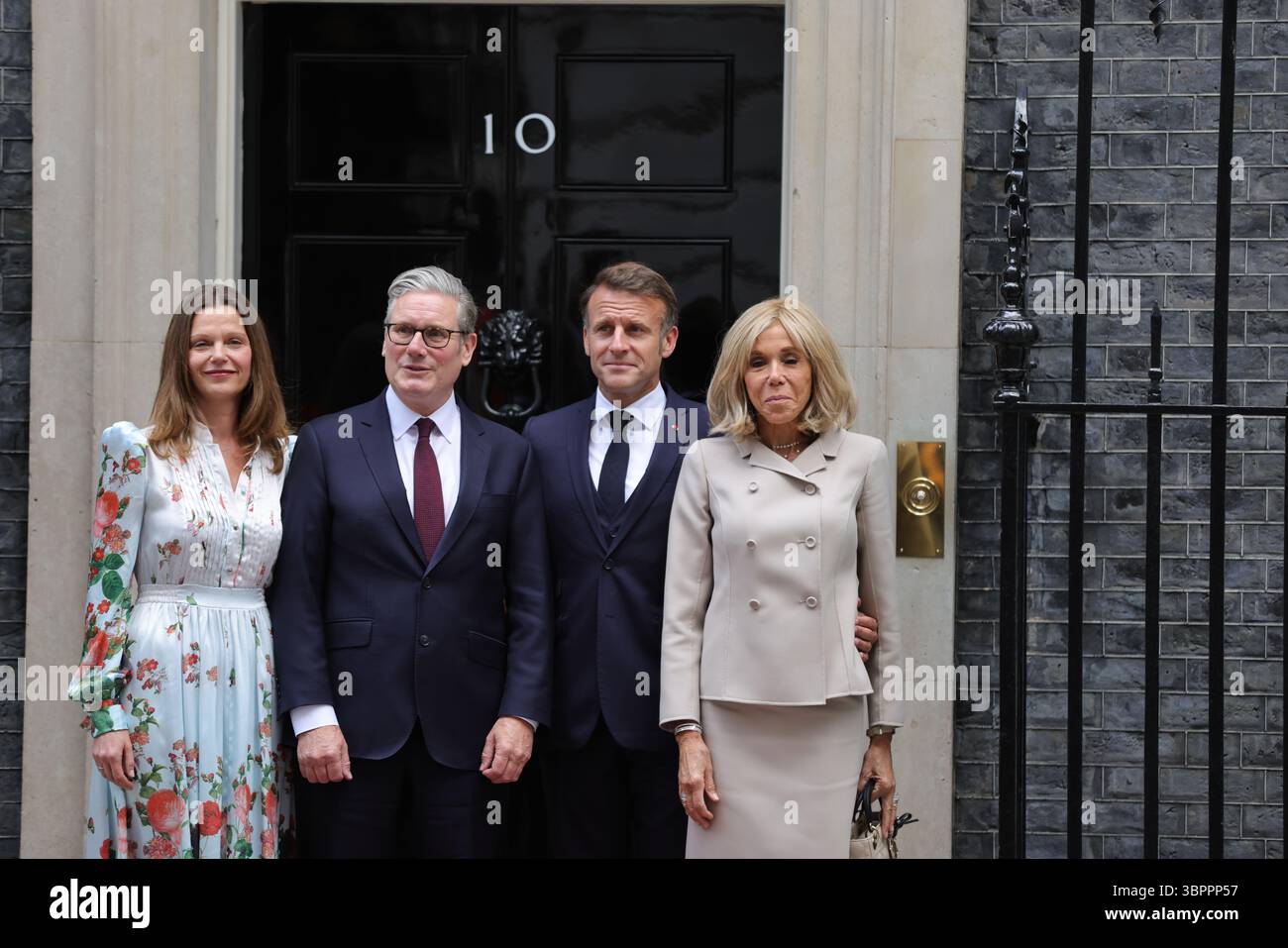 London, United Kingdom. 9th July, 2025. British Prime Minister Sir Keir Starmer welcomes French President Emmanuel Macron in No 10 Downing Street as part of his 3 day state visit. Credit: Uwe Deffner/Alamy Live News Stock Photo