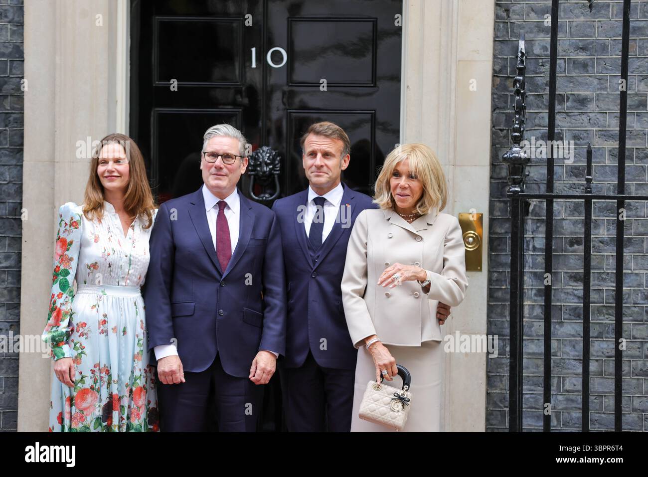 London, United Kingdom. 9th July, 2025. British Prime Minister Sir Keir Starmer welcomes French President Emmanuel Macron in No 10 Downing Street as part of his 3 day state visit. Credit: Uwe Deffner/Alamy Live News Stock Photo