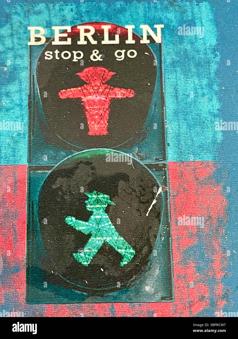 Ampelmännchen is the iconic symbol shown on pedestrian signals in Germany - Smartphone Captured Stock Image