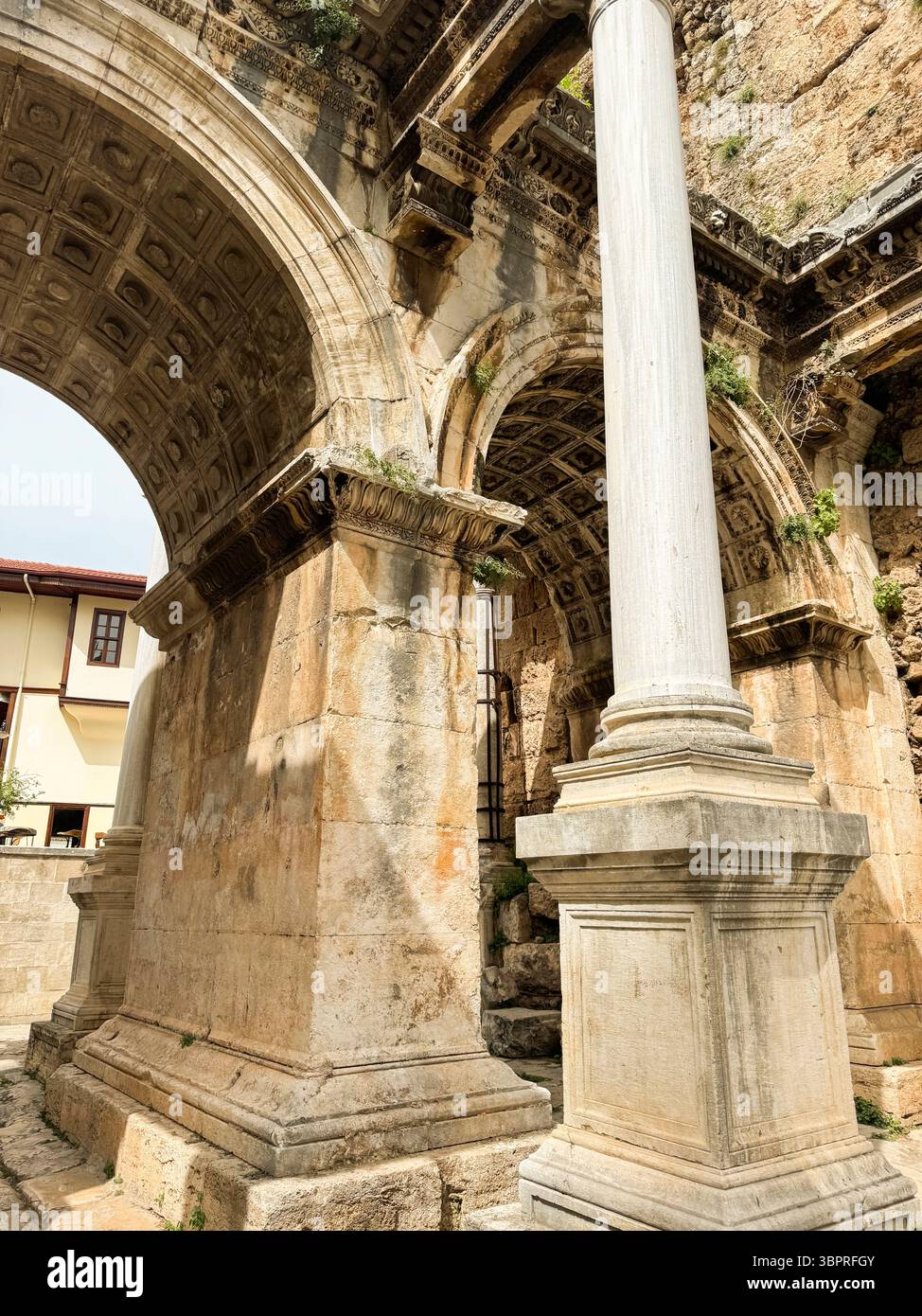 Exploring ancient architecture in the ruins of a historic structure ...