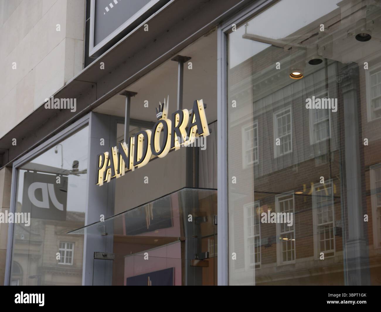 Pandora jewellery  Corporate logo signs in York City centre in June 2025  Editorial Use Only Stock Photo