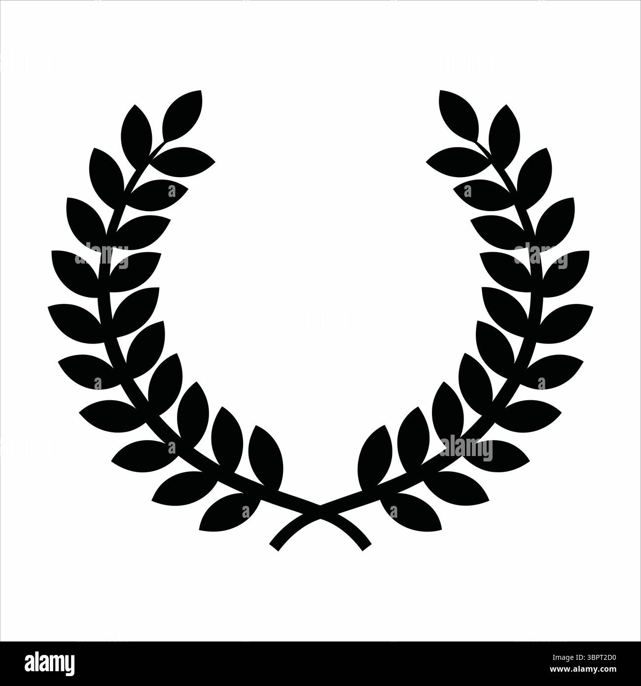 Black laurel wreath symbol victory symbol award emblem Stock Vector ...