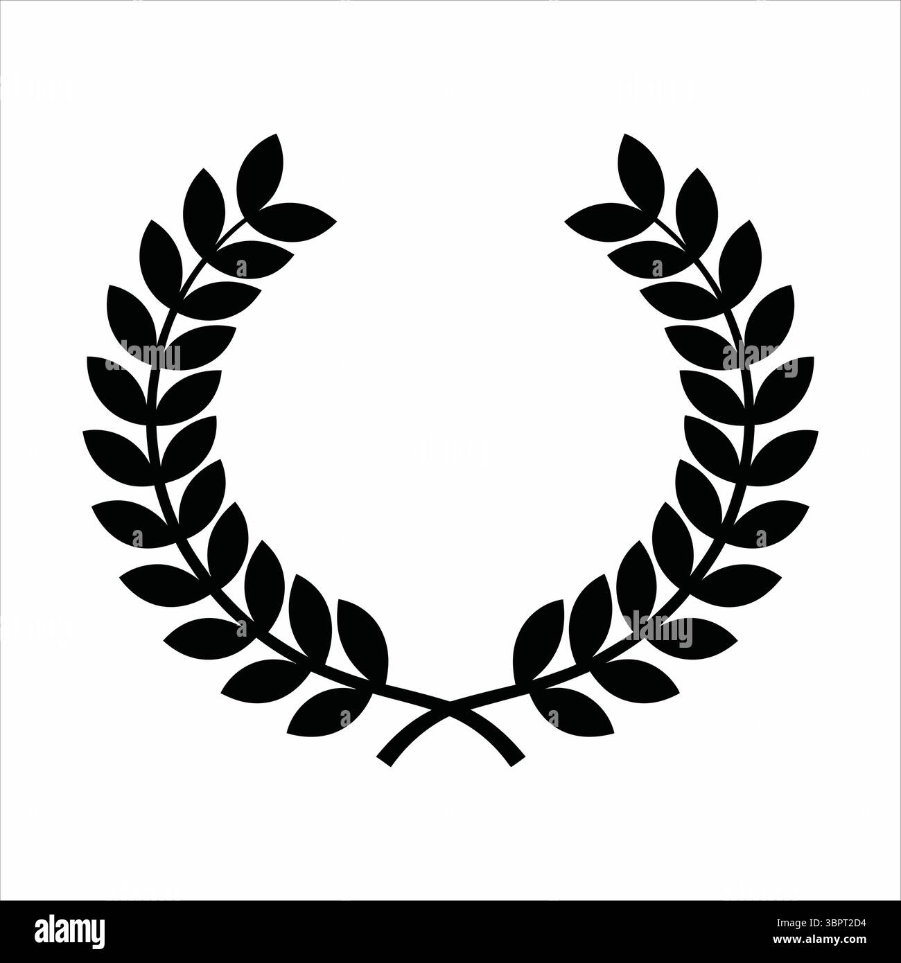 Black laurel wreath award symbol victory achievement Stock Vector Image ...