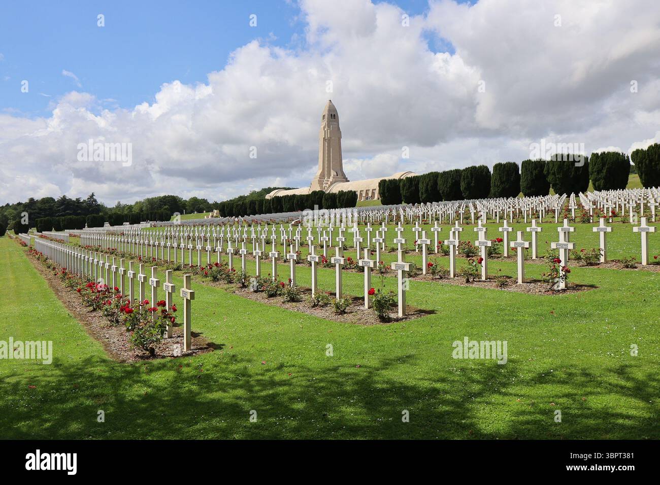 Douaumont Military Cemetery, soldiers killed at the Battle of Verdun, Fleury devant Douaumont, Meuse department, France Stock Photo