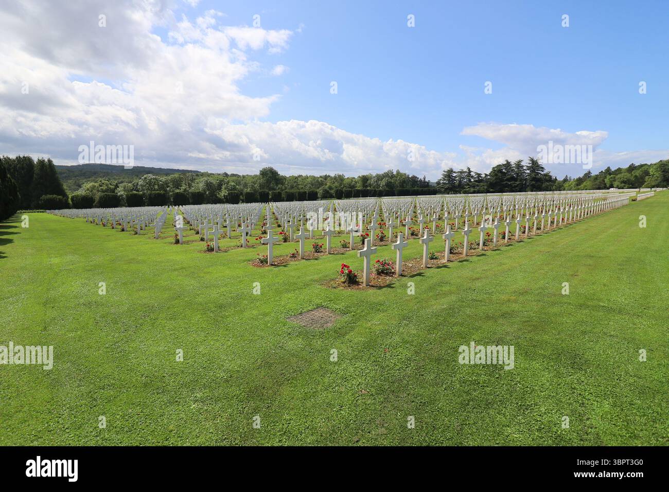 Douaumont Military Cemetery, soldiers killed at the Battle of Verdun, Fleury devant Douaumont, Meuse department, France Stock Photo