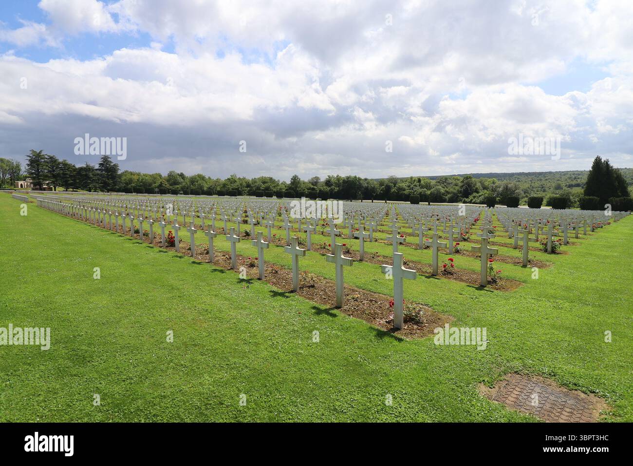Douaumont Military Cemetery, soldiers killed at the Battle of Verdun, Fleury devant Douaumont, Meuse department, France Stock Photo
