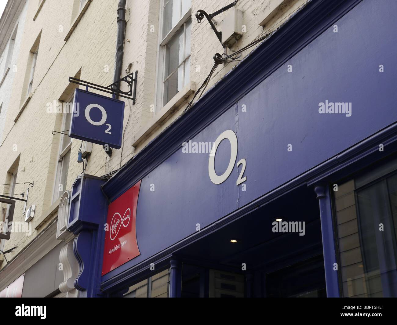 O2uk Telecoms O2 telecoms mobile phone company cell Corporate logo signs in York City ...