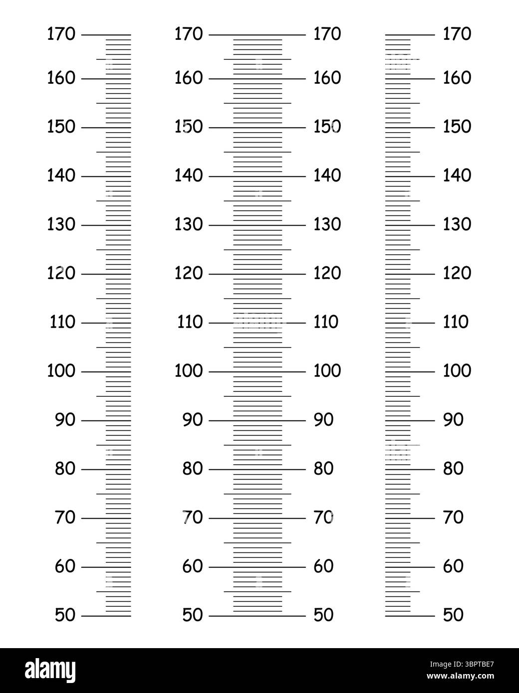 Kids height charts from 50 to 170 centimeters. Templates set for wall ...
