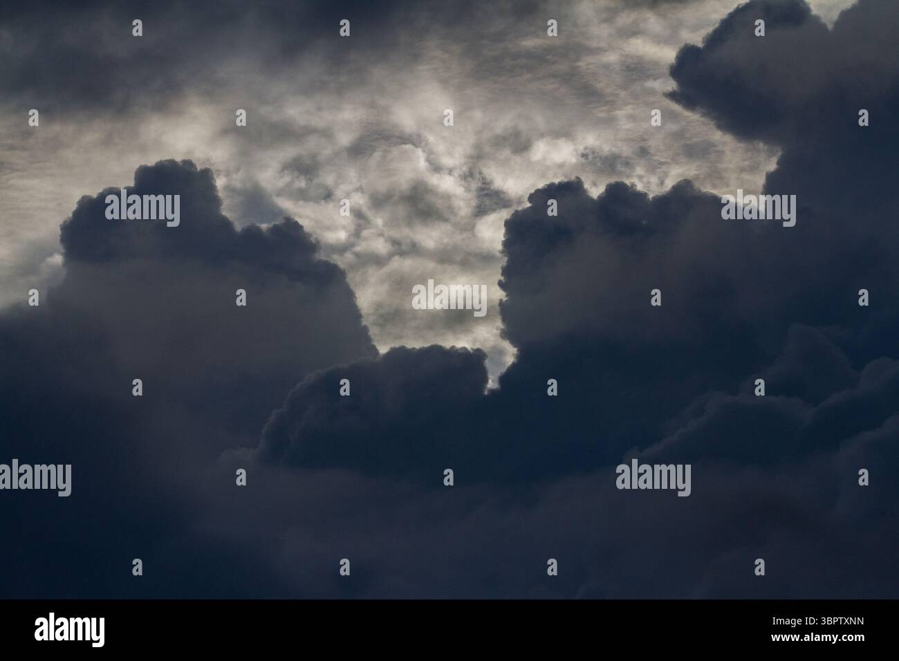 Black and grey storm clouds. Kanagawa, Japan. Stock Photo