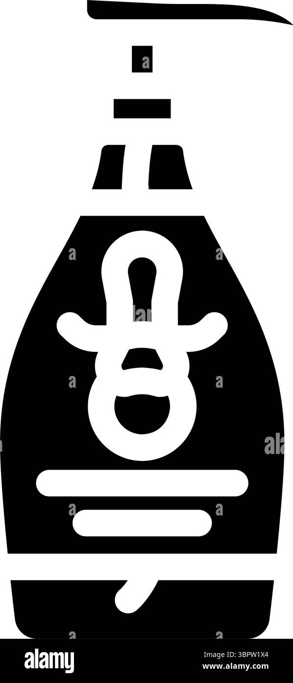 kid friendly liquid soap packaging glyph icon vector illustration Stock ...
