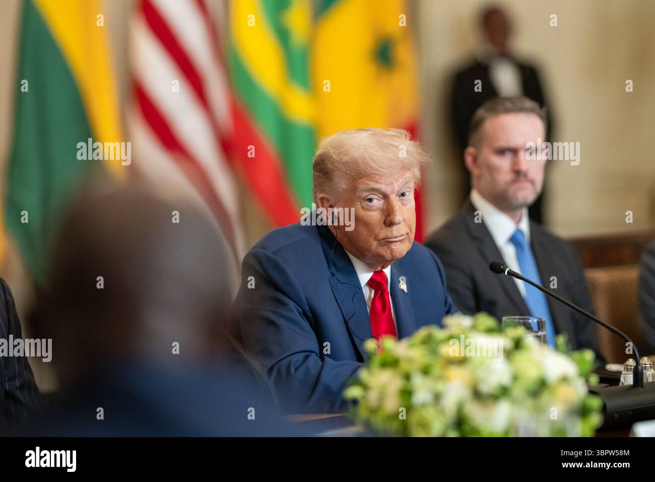 President Donald Trump hosts a multilateral luncheon with African ...