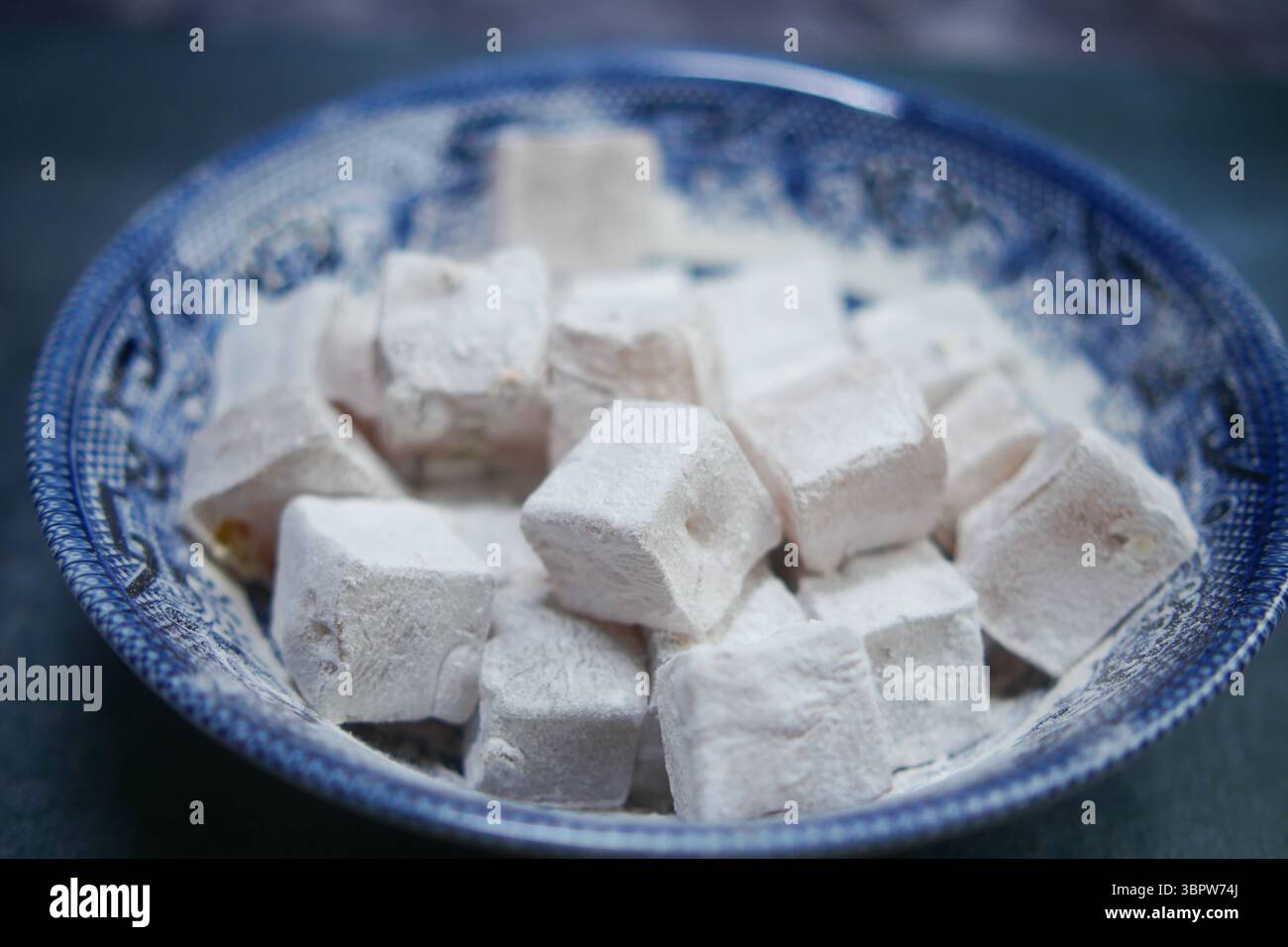 Turkish delight squares in a festive bowl Stock Photo - Alamy
