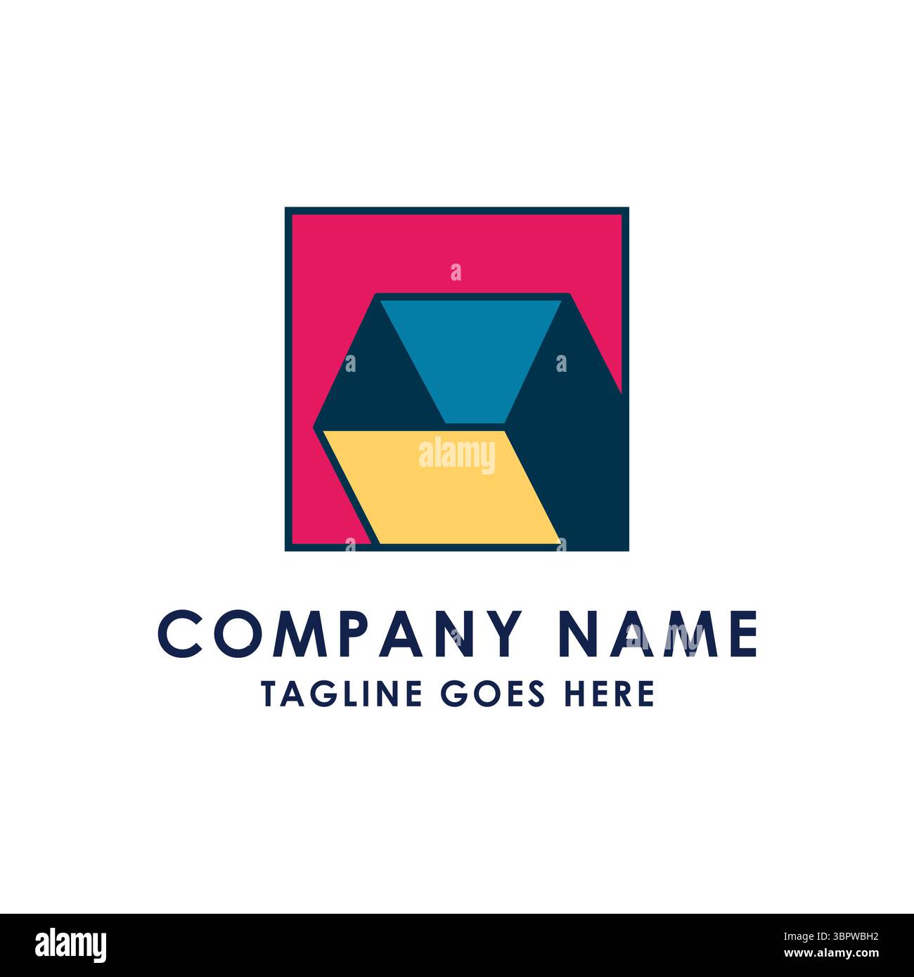 Colorful Geometric Cubic Cube Box for Package or Storage Logo Design Vector Stock Vector