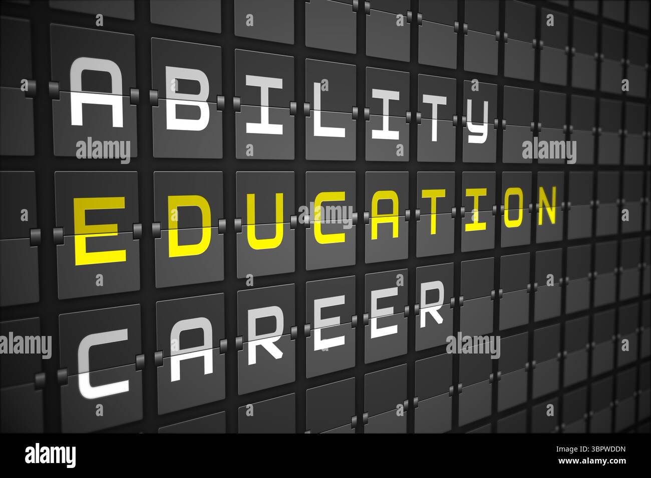 Education buzzwords on black mechanical board Stock Photo