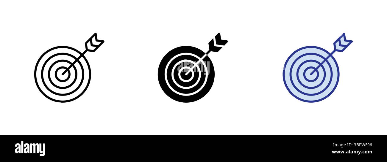 Target symbol. Goal vector icon design. Target goal with arrow isolated on white background Stock Vector