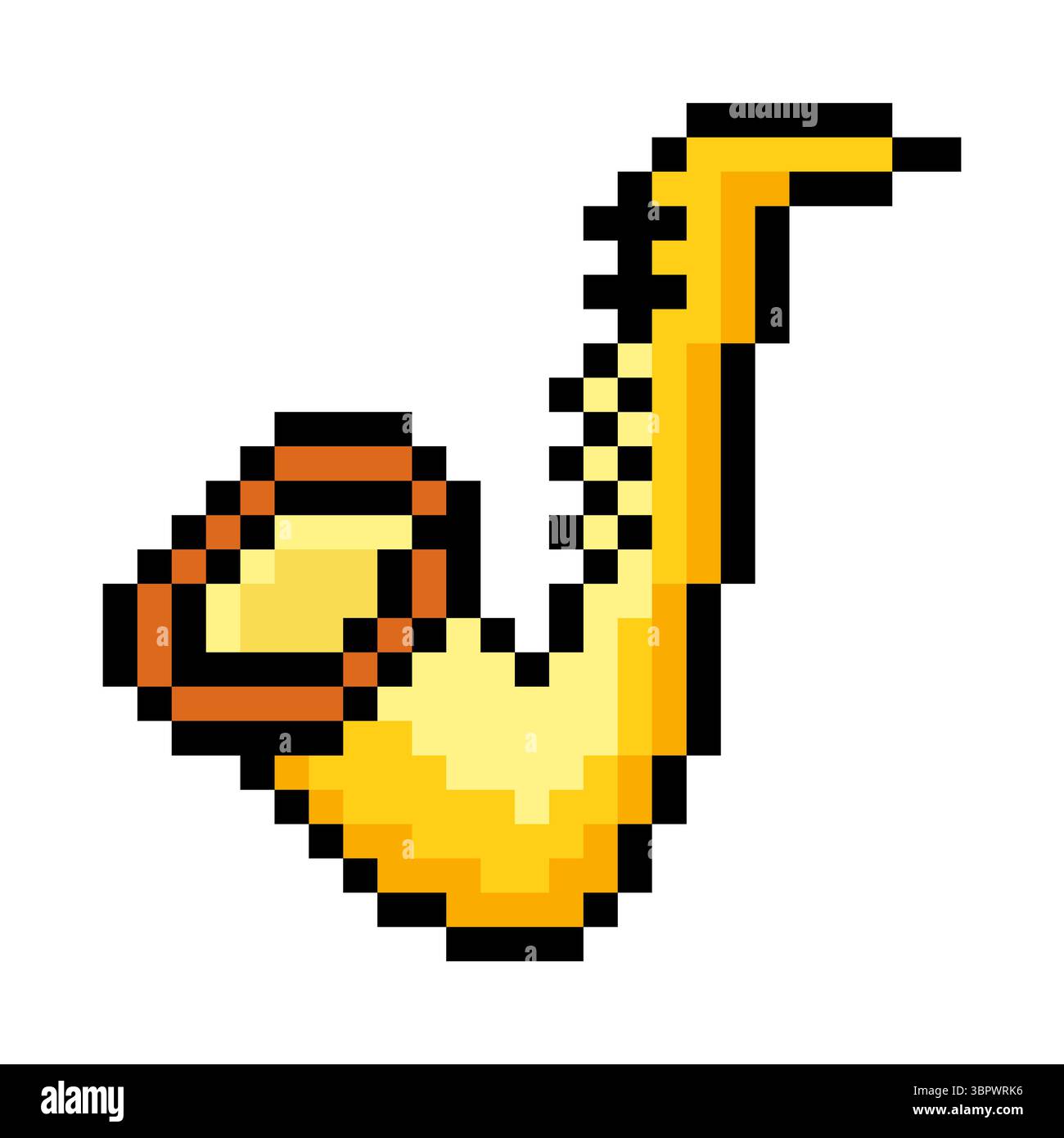 Saxophone in pixel art style Stock Vector