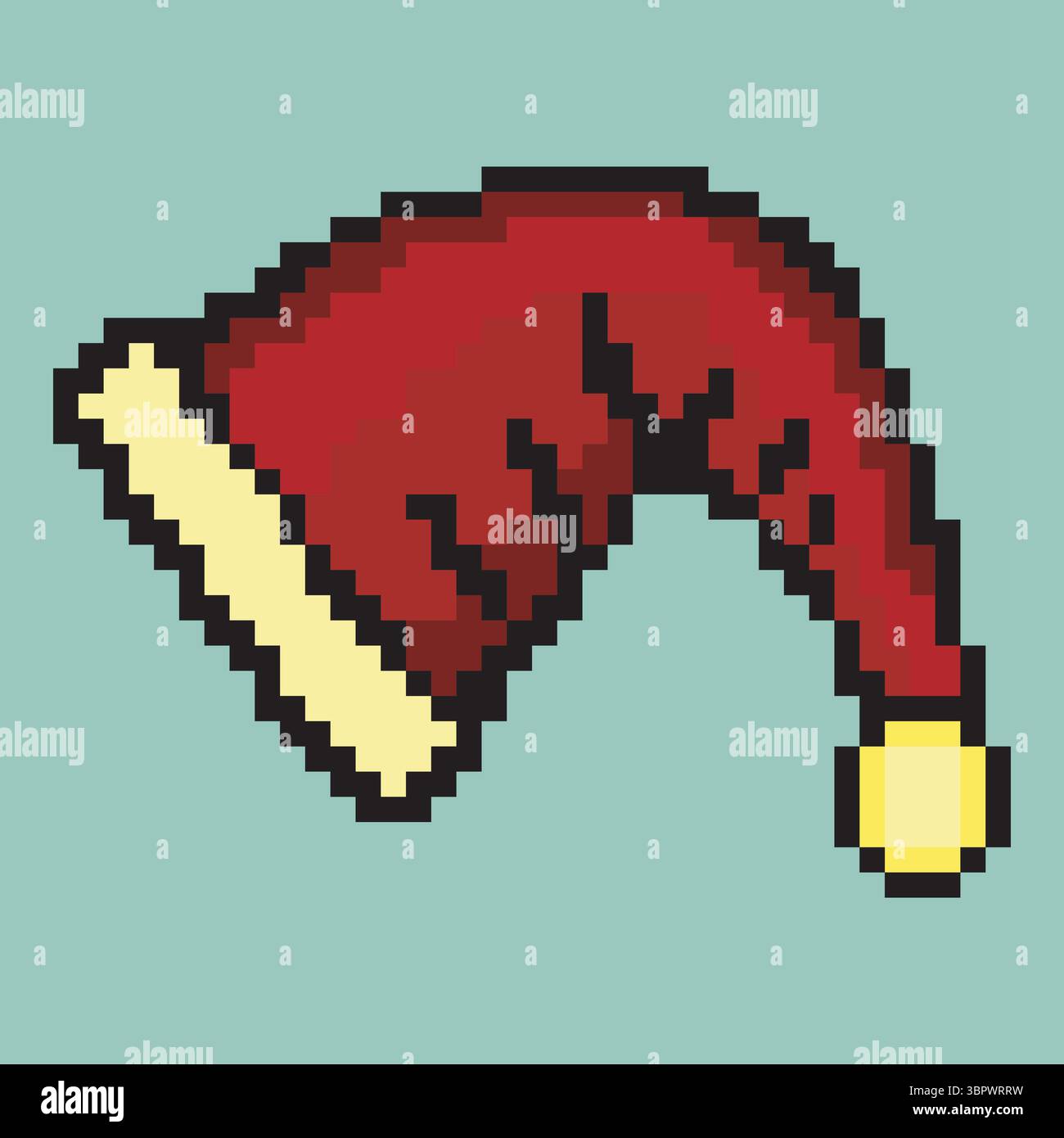 Santa claus hat pixel art design Stock Vector