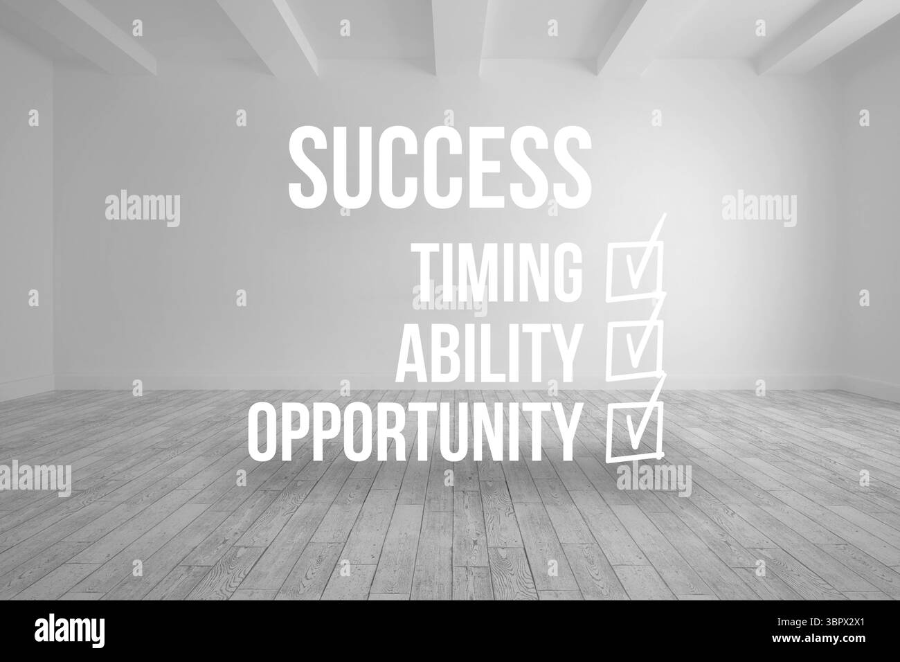 Success checklist written on room background Stock Photo