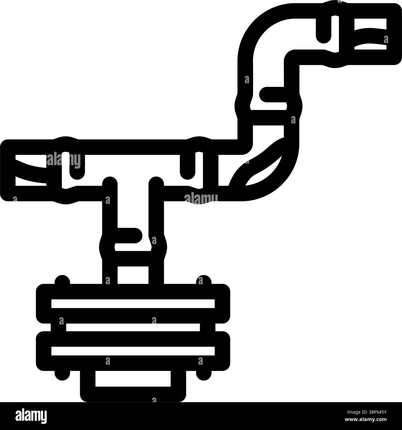 rusted copper pipes leaking heavy metals water supply line icon vector ...