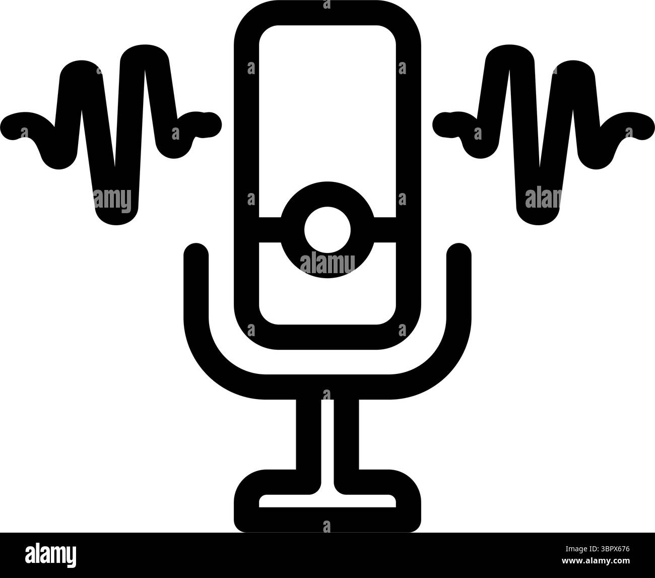 voice activated line icon vector illustration Stock Vector Image & Art ...