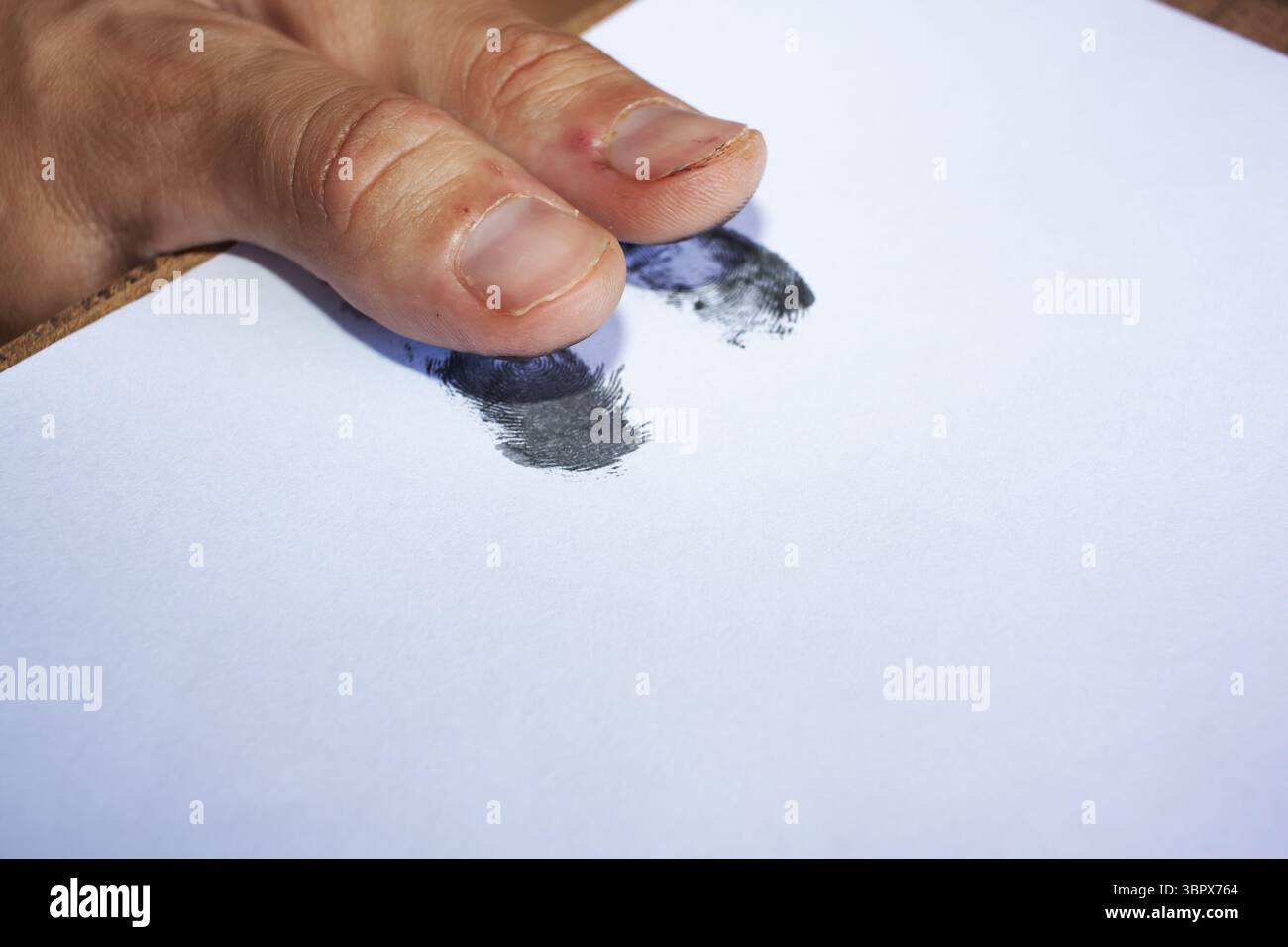Fingerprint. Biometric authentication, biometric data, data collection Stock Photo