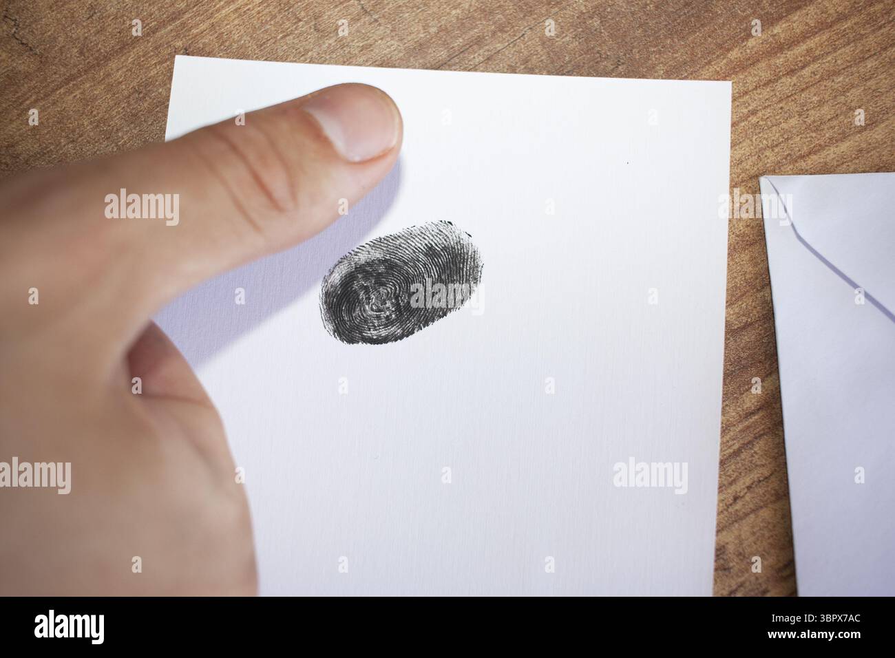 Fingerprint. Biometric authentication, biometric data, data collection Stock Photo