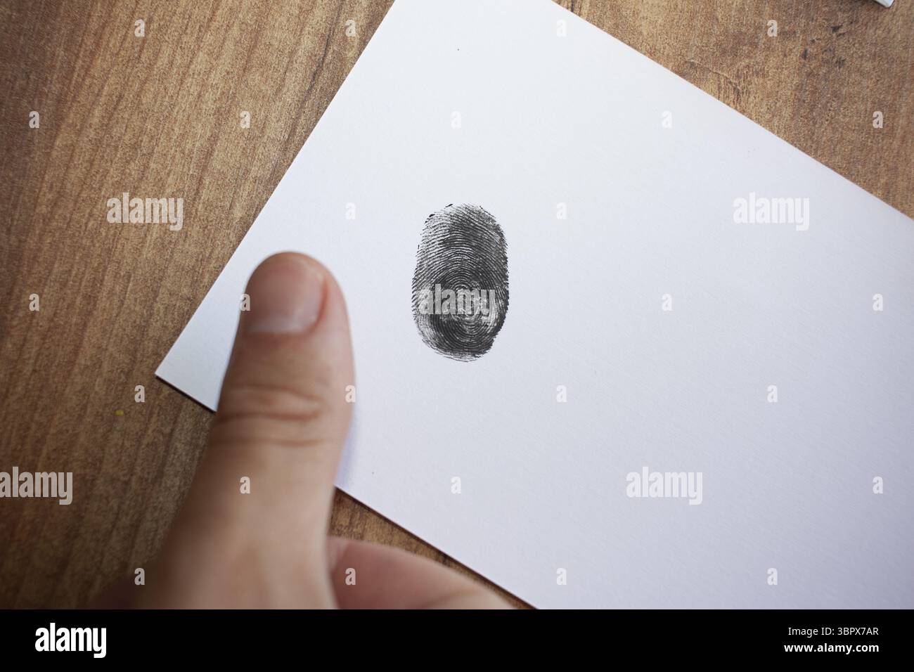 Fingerprint. Biometric authentication, biometric data, data collection Stock Photo