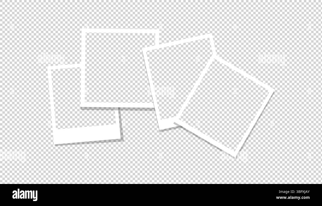 Polaroid frames realistic photo templates with shadows. collage