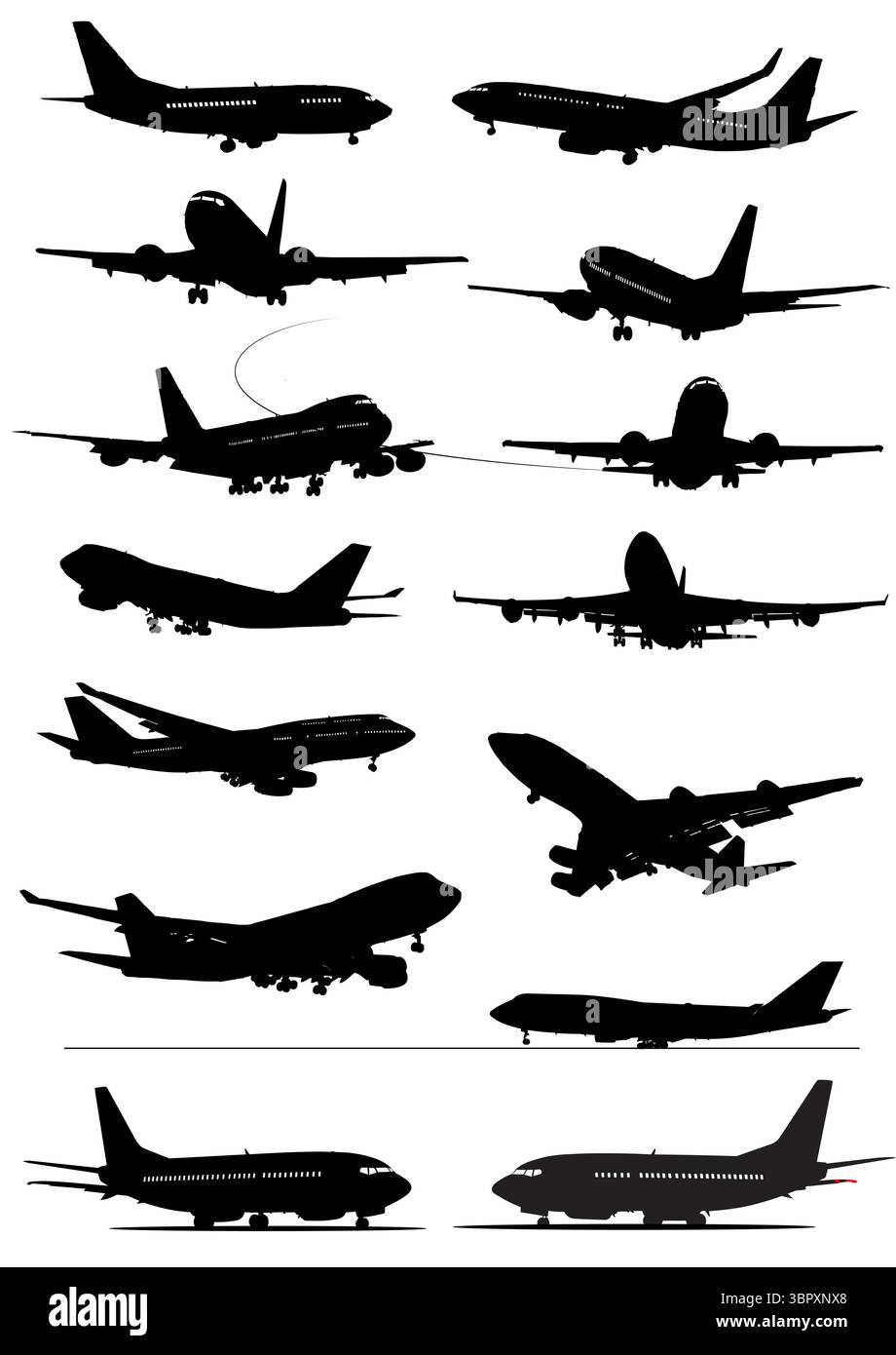 Boeing 747 landing on runway Stock Vector Images - Alamy