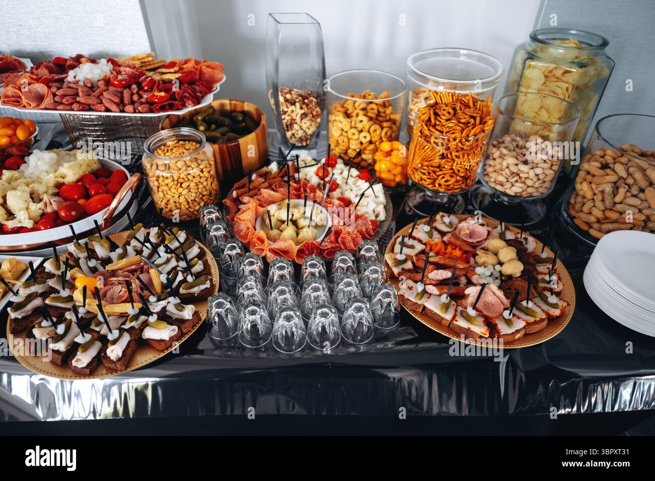 Catering buffet with lot of different food snacks. Food styling and ...