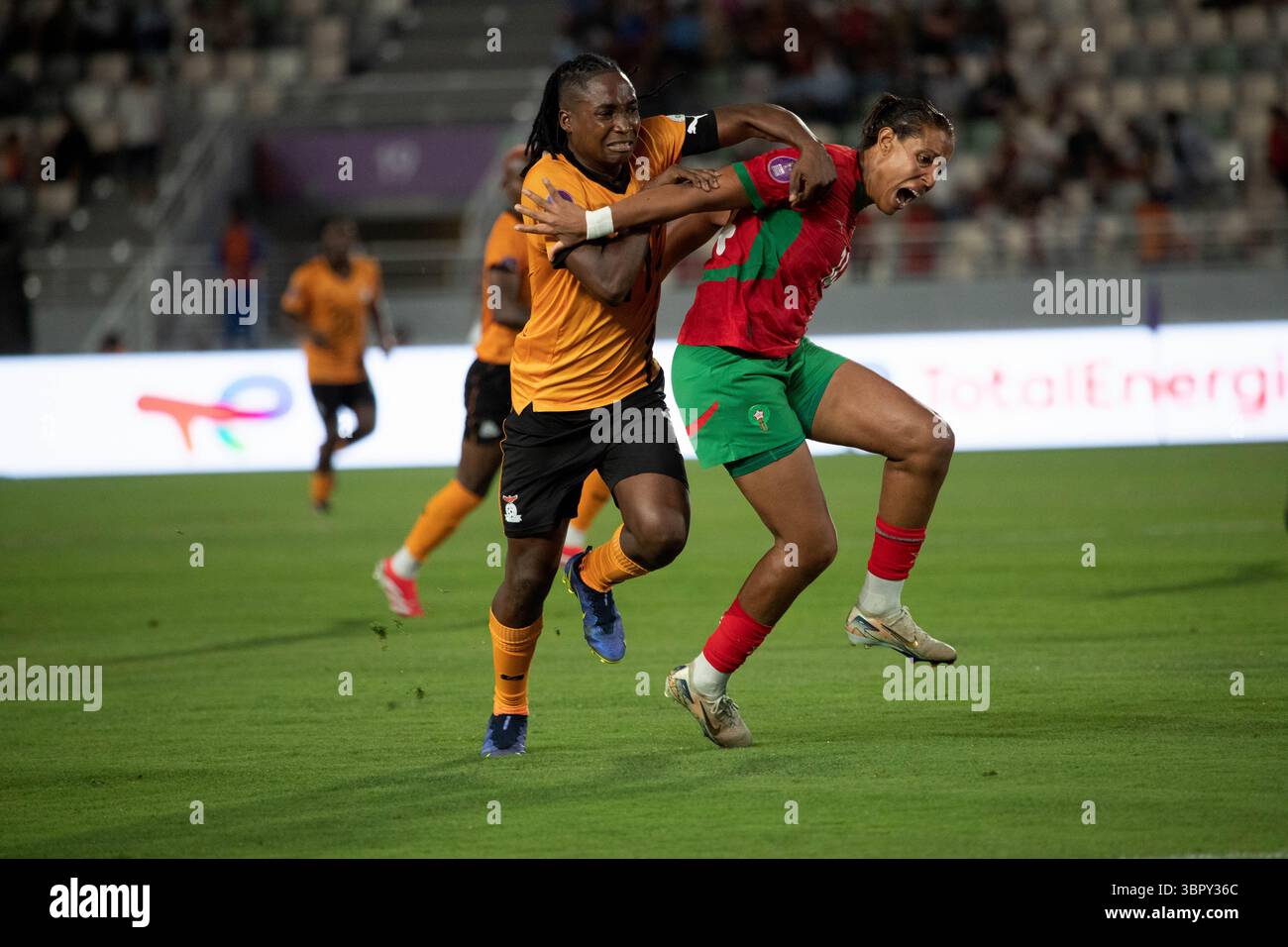 RABAT, MOROCCO - JULY 5: Barbra Banda of Zambia and Aziza Rabbah of ...