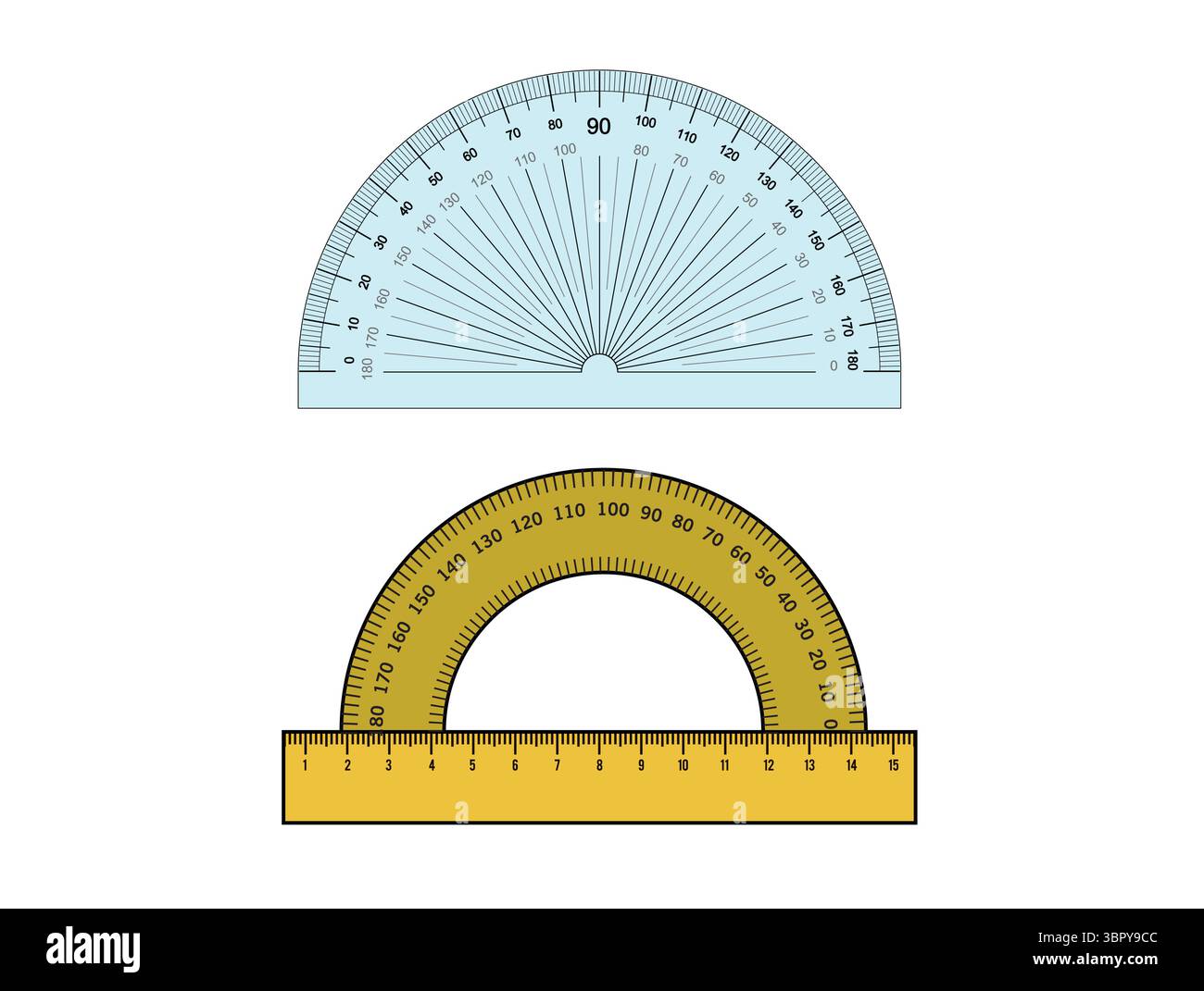 D Protactor Measruing Scale Vector Stock Vector