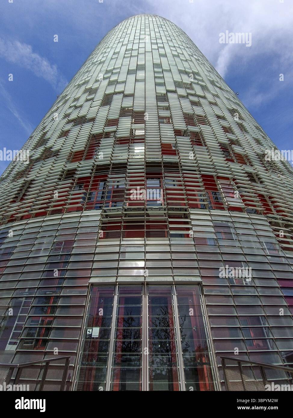 Window of the skyscraper Mirador Torre Glories (Torre Agbar), Barcelona ...