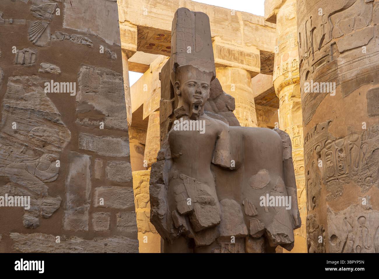 Amun Ra statue. Karnak Temple Complex, Luxor Stock Photo