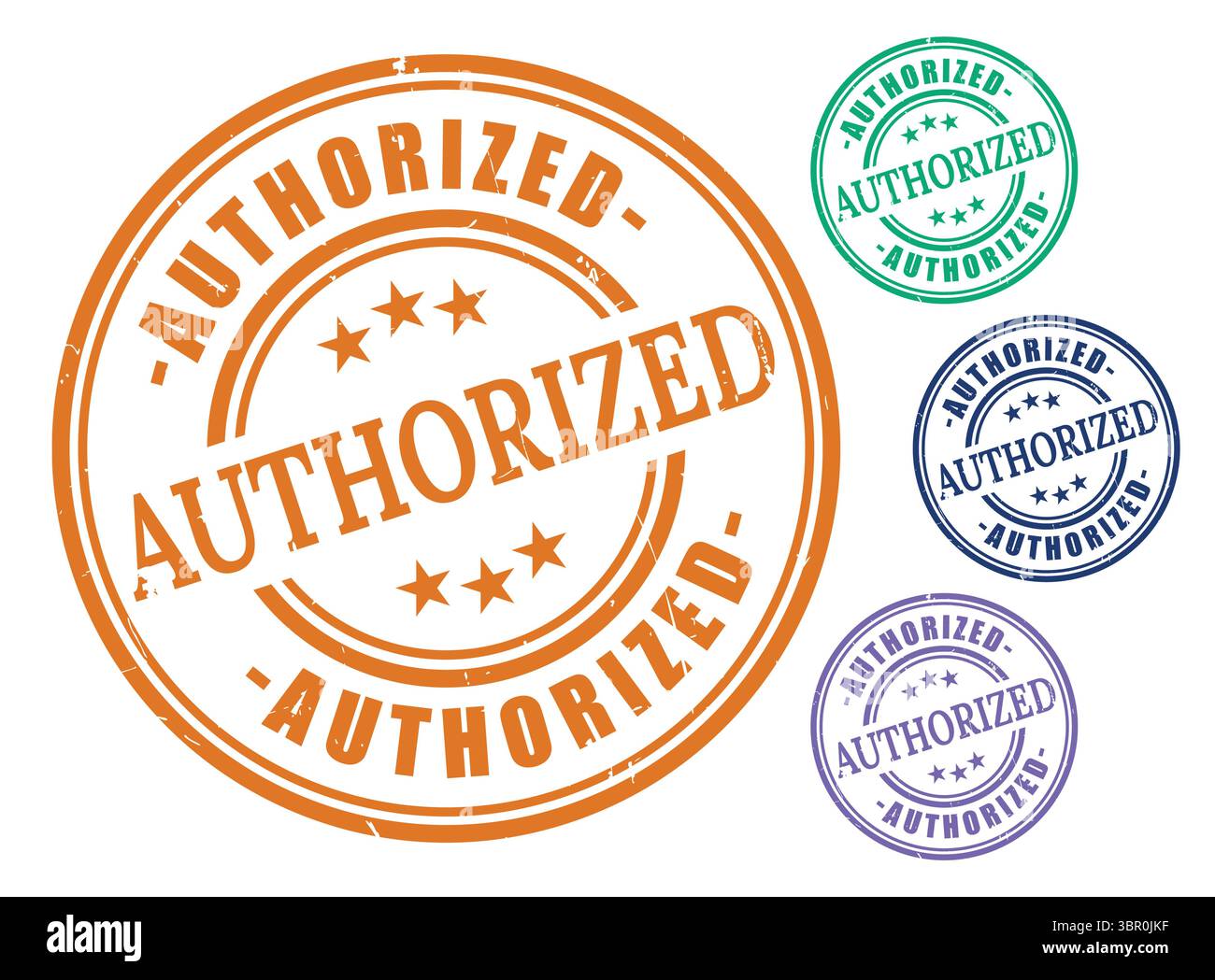 A Authorized Seal Collection, Approved Grunge Stamp Vector Labels Stock Vector