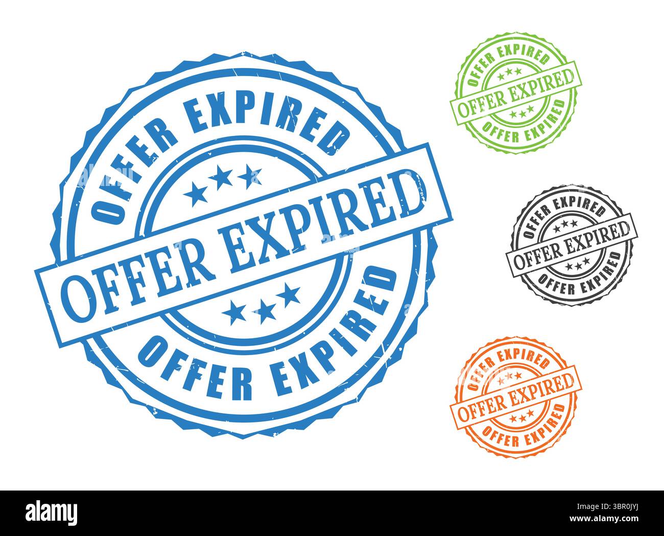 A Outdated Sale Stamp Collection, Offer Expired Grunge Rubber Labels ...